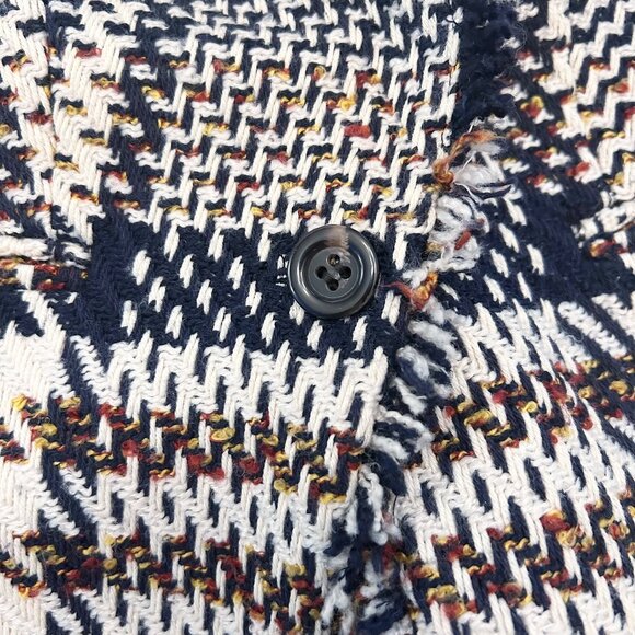 ANN TAYLOR Houndstooth Tweed Fringe Blazer Size 12 - Picture 9 of 14